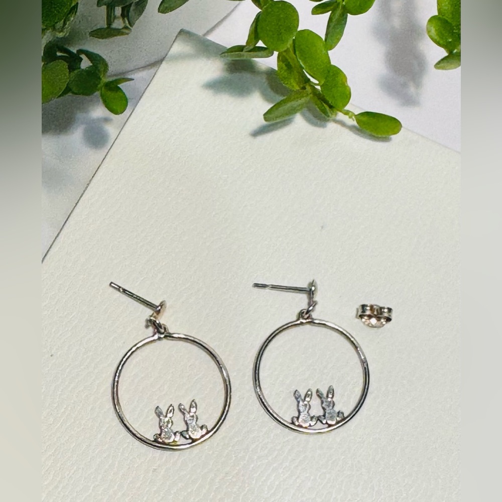 Bunny Hoop 925 Sterling Silver Earrings